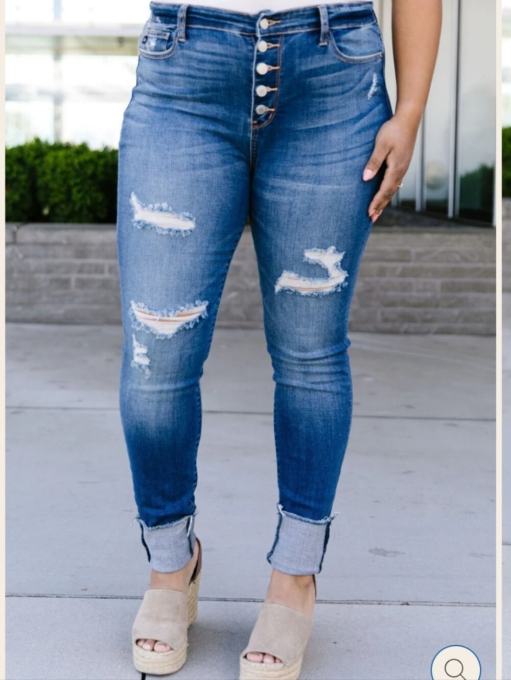 Size 13/31 Judy Blue Buttons Holes & Cuffs Jeans JB82181MD